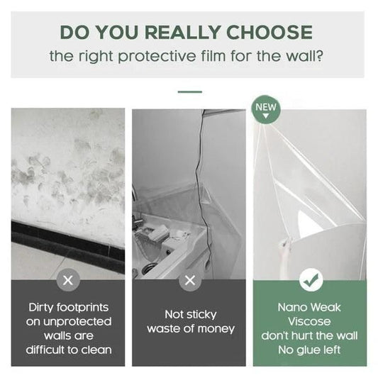 🧱 Self-Adhesive Transparent Electrostatic Wall Protection Film – Buy 1 Get 1 FREE